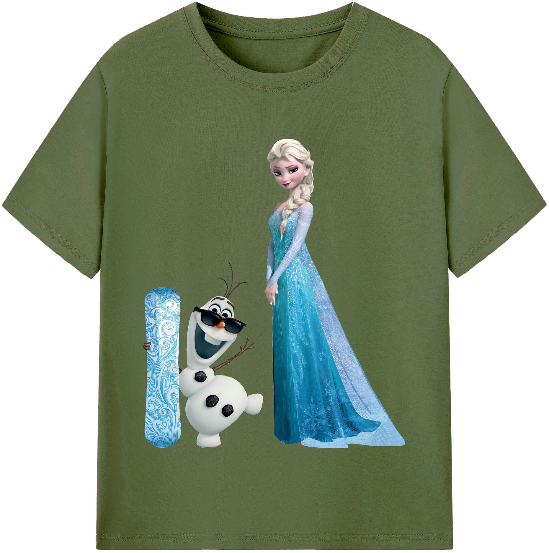 （画像用） アナと雪の女王 アンナ エルサ Frozen Anna Elsa 綿100％半袖Tシャツ（フロントプリント）